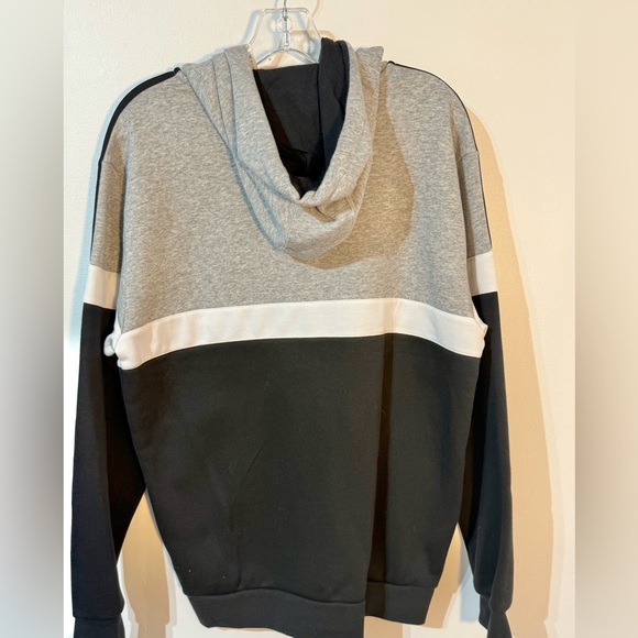 Adidas zip up hooded sweatshirt men’s mgrey heather/black size M style GK1968 - Picture 7 of 7